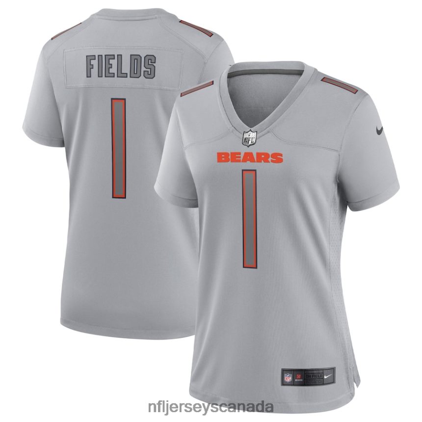 Women Chicago Bears Justin Fields Nike Gray Atmosphere Fashion Game Jersey Clothing NFL TBXFR61187
