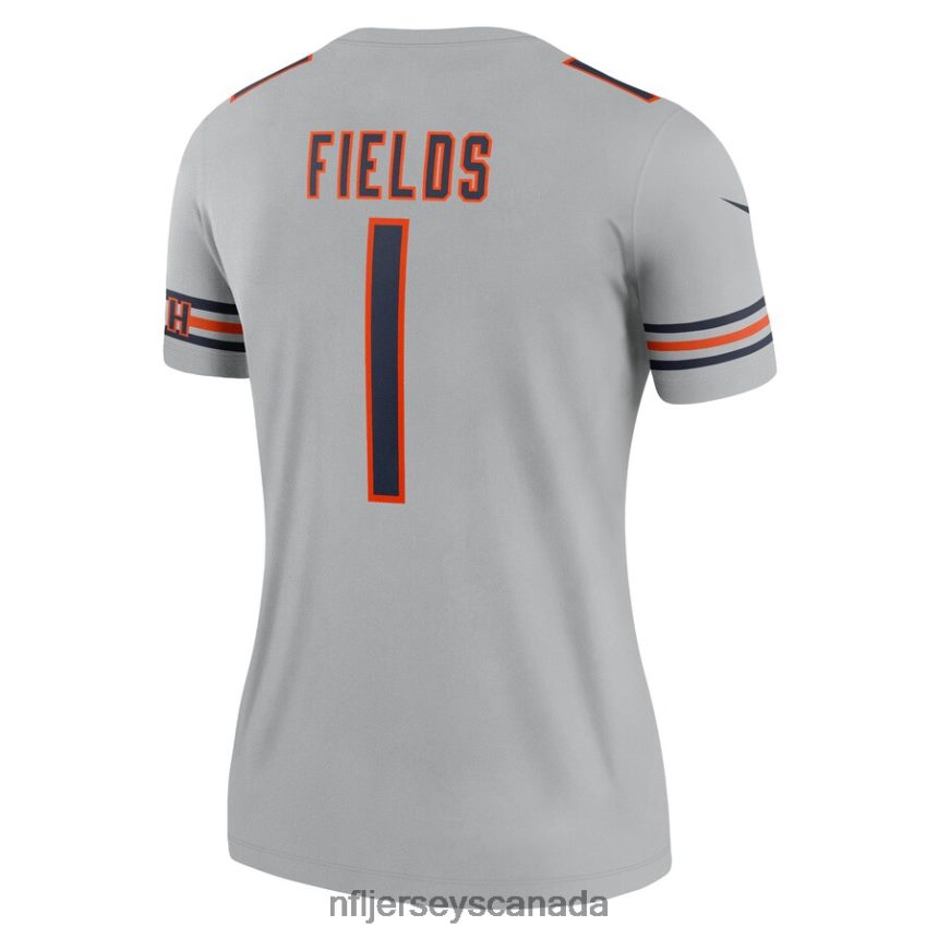 Women Chicago Bears Justin Fields Nike Gray Inverted Legend Jersey Clothing NFL TBXFR63474