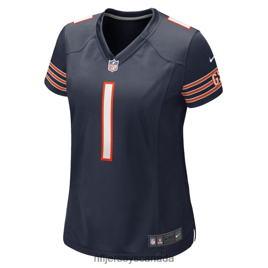 Women Chicago Bears Justin Fields Nike Navy Player Game Jersey Clothing NFL TBXFR61549