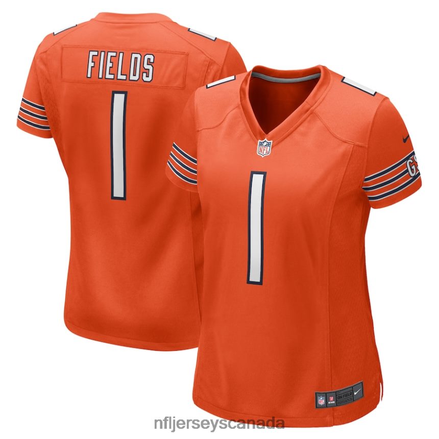 Women Chicago Bears Justin Fields Nike Orange Game Jersey Clothing NFL TBXFR61384