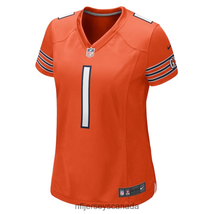 Women Chicago Bears Justin Fields Nike Orange Game Jersey Clothing NFL TBXFR61384