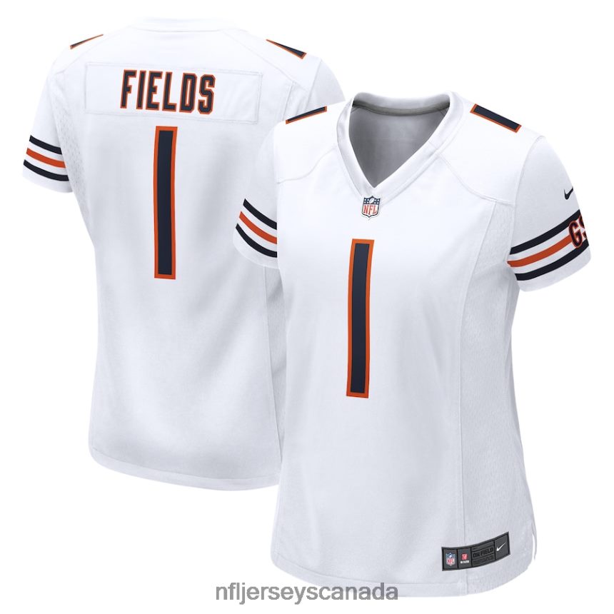 Women Chicago Bears Justin Fields Nike White Game Jersey Clothing NFL TBXFR61210