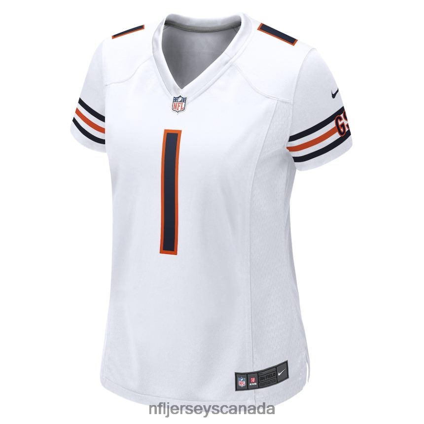 Women Chicago Bears Justin Fields Nike White Game Jersey Clothing NFL TBXFR61210
