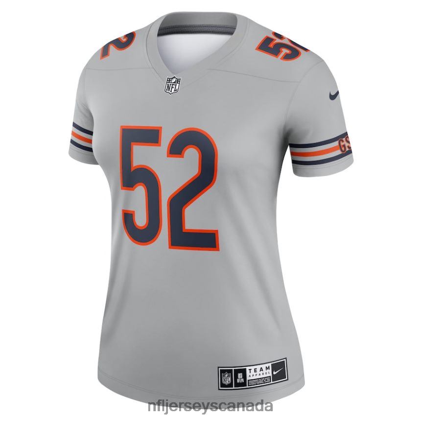 Women Chicago Bears Khalil Mack Nike Gray Inverted Legend Jersey Clothing NFL TBXFR64037