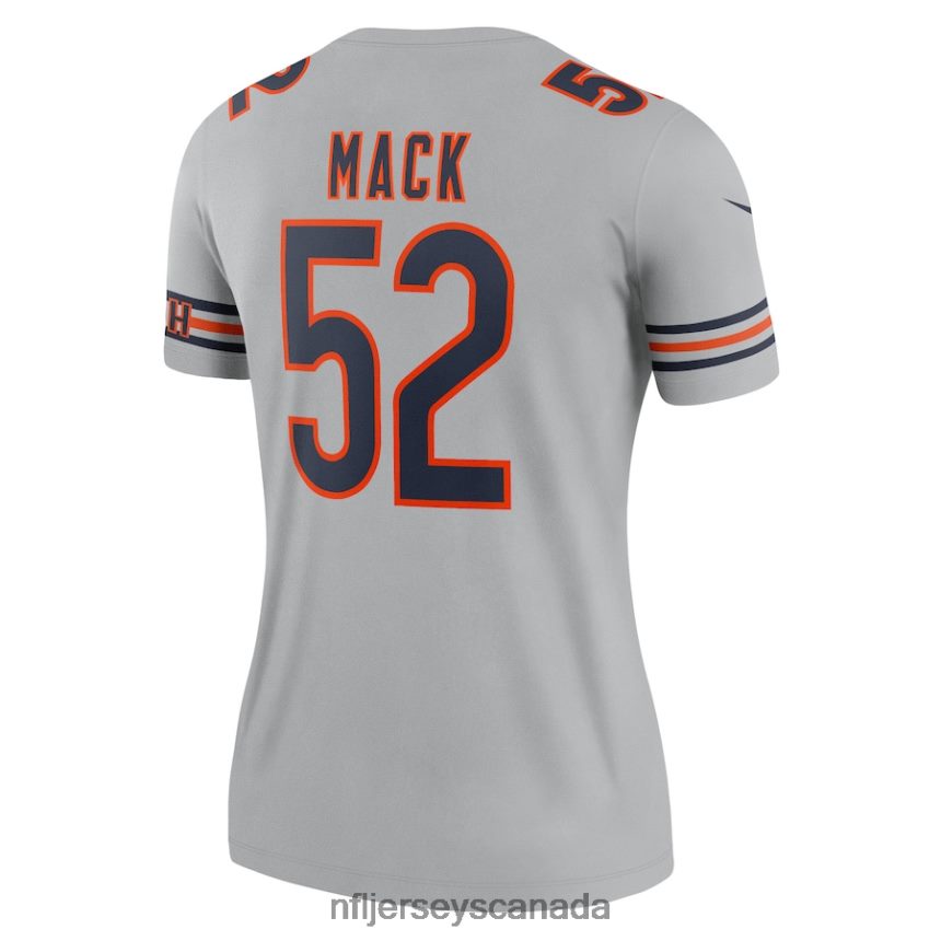 Women Chicago Bears Khalil Mack Nike Gray Inverted Legend Jersey Clothing NFL TBXFR64037