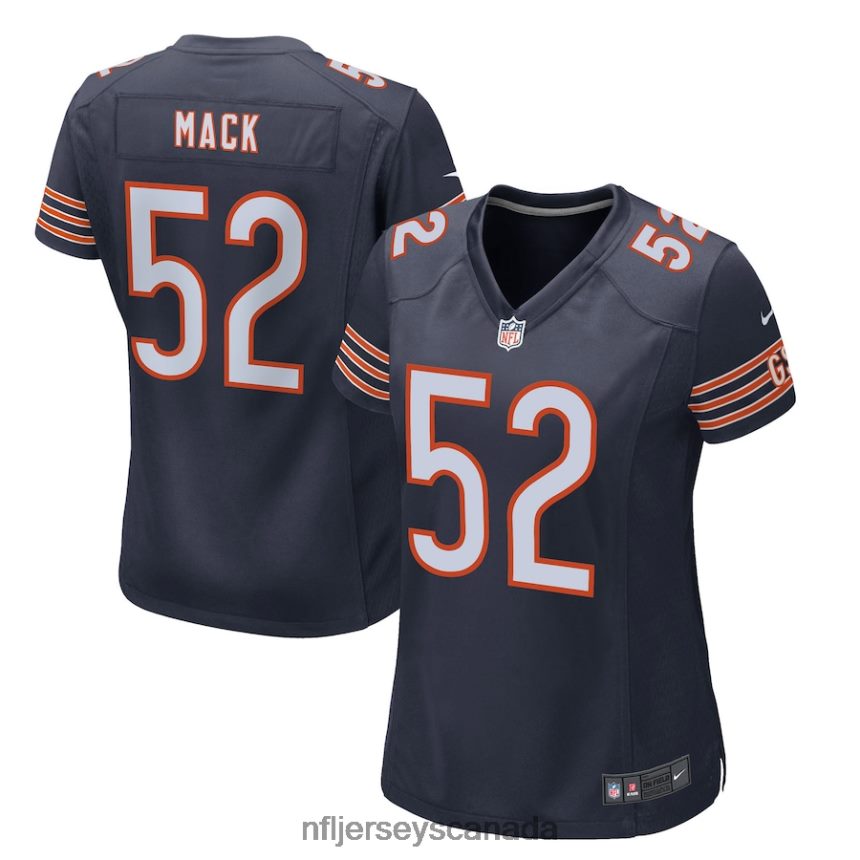 Women Chicago Bears Khalil Mack Nike Navy Game Player Jersey Clothing NFL TBXFR62045