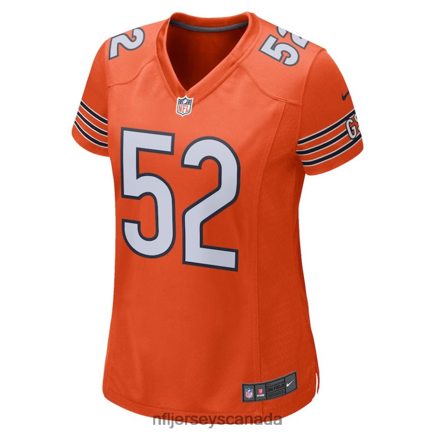 Women Chicago Bears Khalil Mack Nike Orange Game Jersey Clothing NFL TBXFR62161