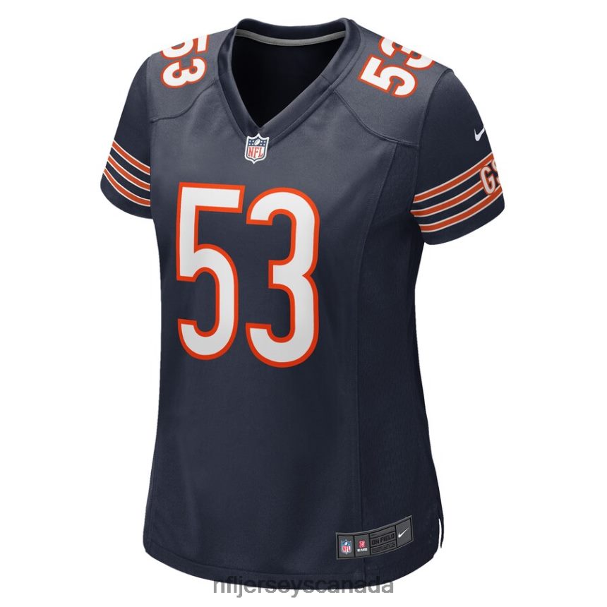 Women Chicago Bears Nicholas Morrow Nike Navy Game Player Jersey Clothing NFL TBXFR66838