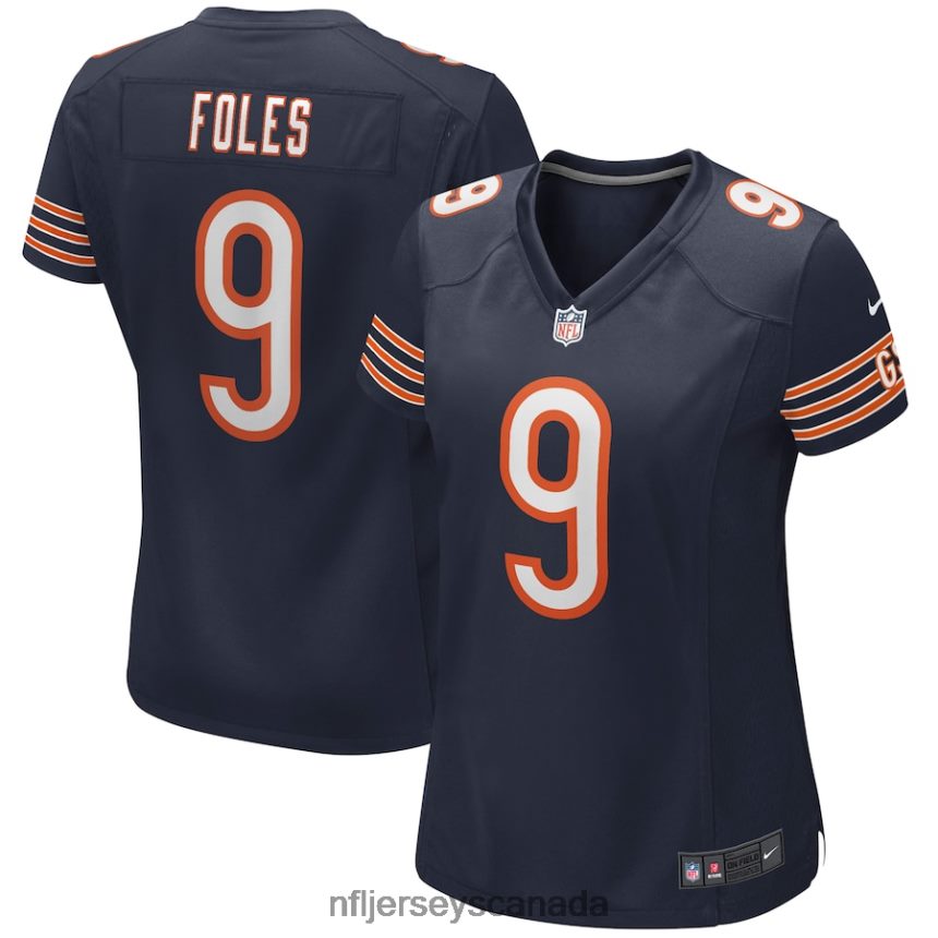 Women Chicago Bears Nick Foles Nike Navy Game Jersey Clothing NFL TBXFR62610