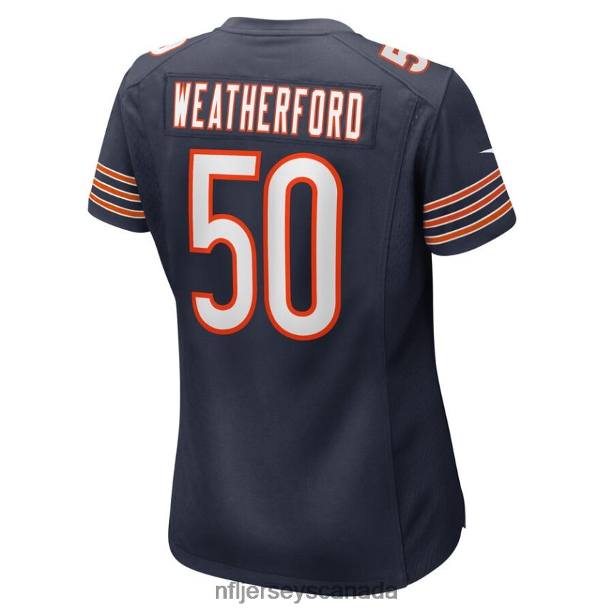 Women Chicago Bears Sterling Weatherford Nike Navy Game Player Jersey Clothing NFL TBXFR65733