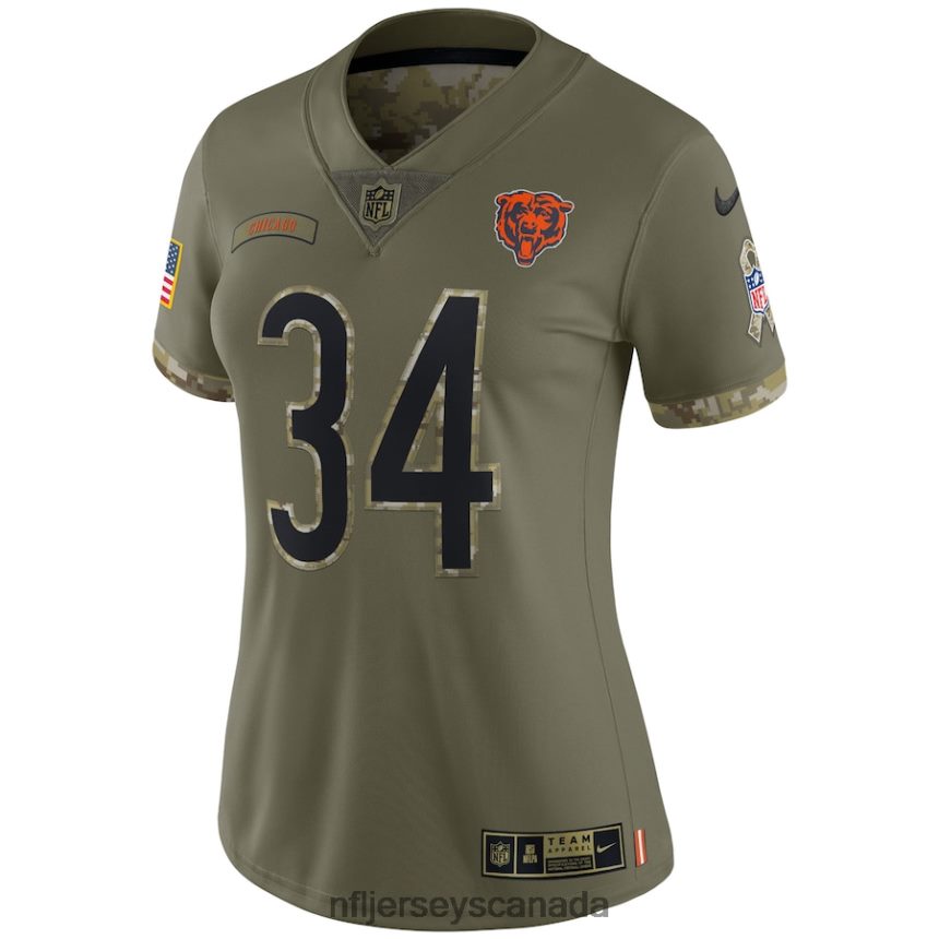 Women Chicago Bears Walter Payton Nike Olive 2022 Salute To Service Retired Player Limited Jersey Clothing NFL TBXFR61153
