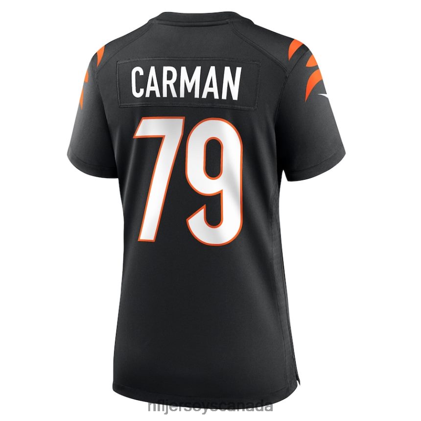 Women Cincinnati Bengals Jackson Carman Nike Black Game Jersey Clothing NFL TBXFR65975