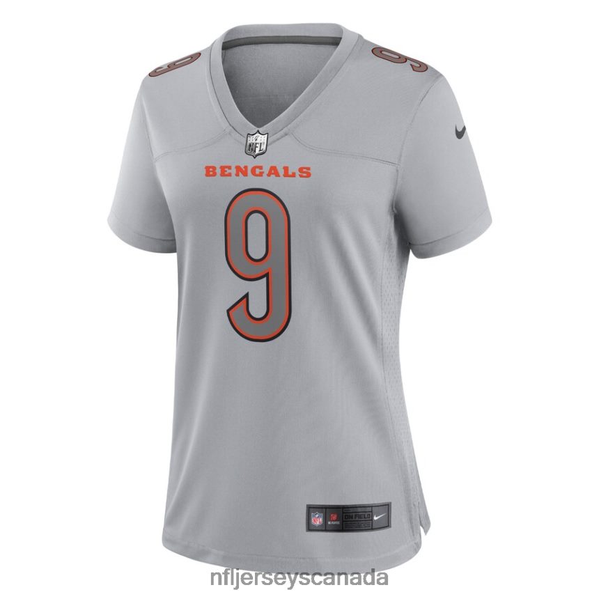 Women Cincinnati Bengals Joe Burrow Nike Gray Atmosphere Fashion Game Jersey Clothing NFL TBXFR61175