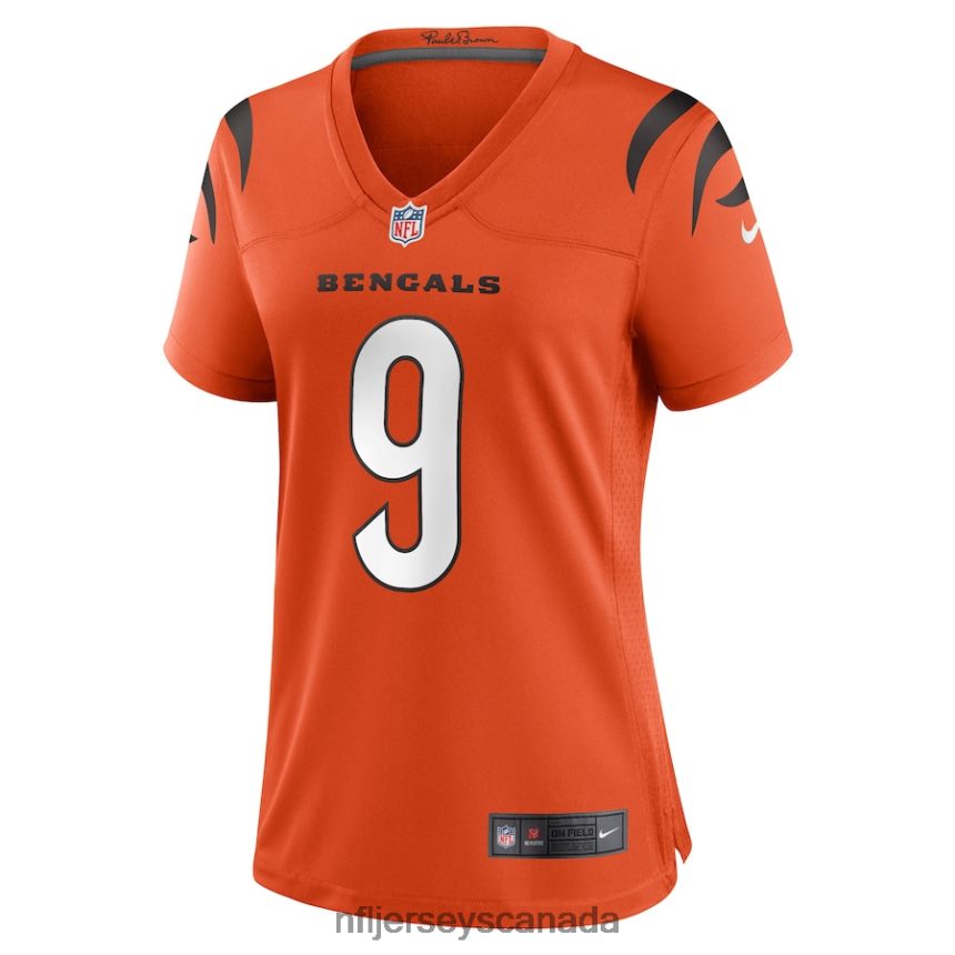 Women Cincinnati Bengals Joe Burrow Nike Orange Game Jersey Clothing NFL TBXFR6262