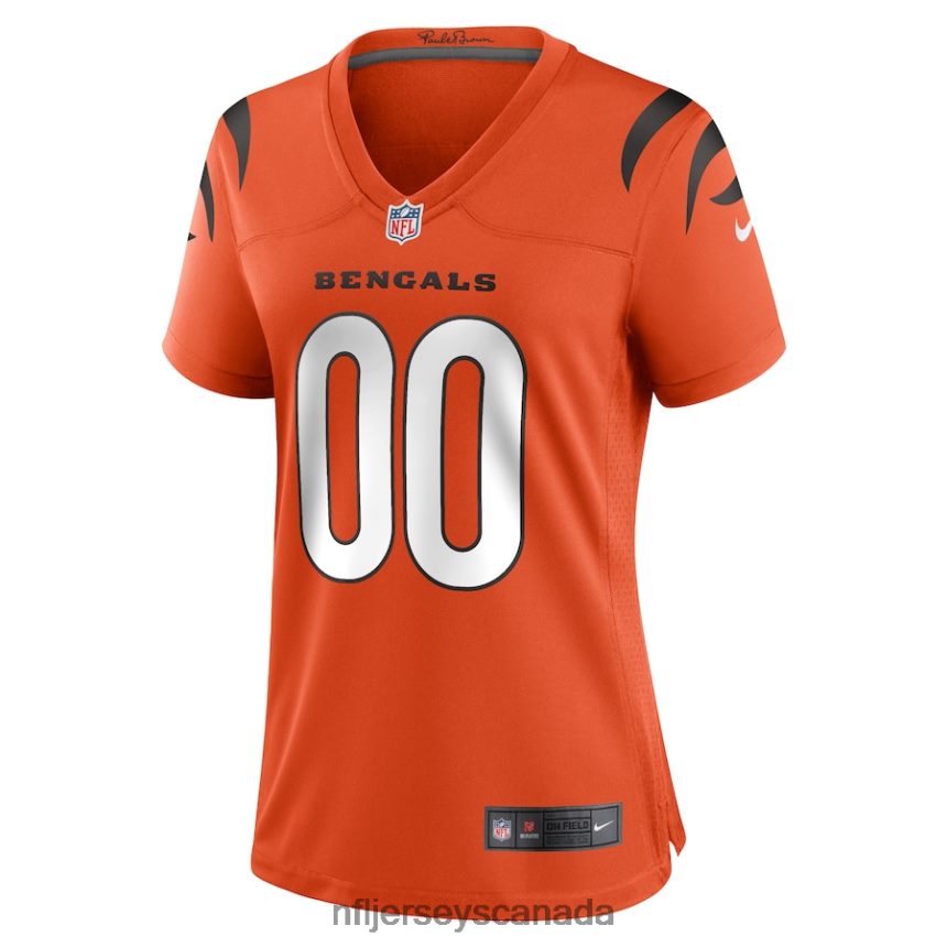 Women Cincinnati Bengals Nike Orange Alternate Game Custom Jersey Clothing NFL TBXFR6551