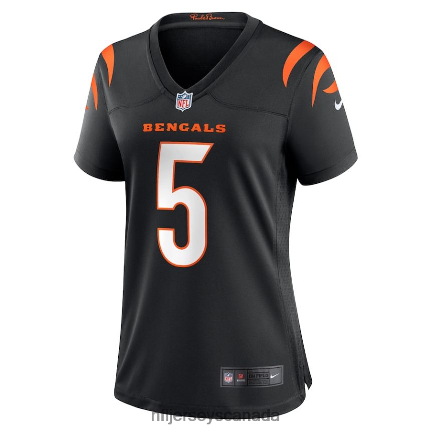 Women Cincinnati Bengals Tee Higgins Nike Black Game Player Jersey Clothing NFL TBXFR6115
