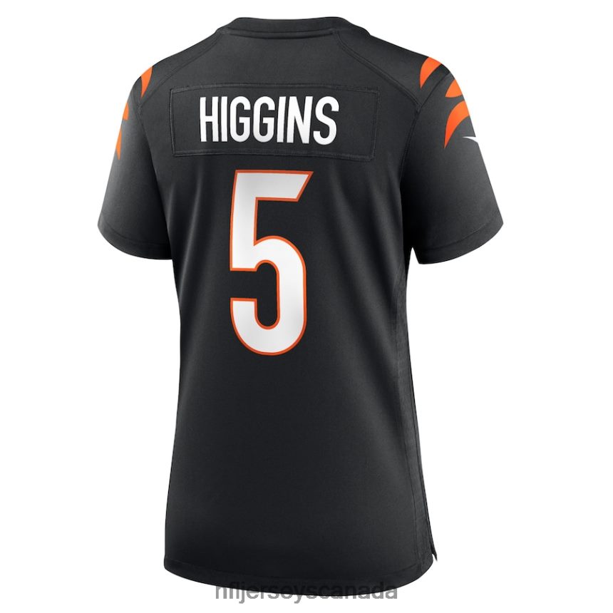 Women Cincinnati Bengals Tee Higgins Nike Black Game Player Jersey Clothing NFL TBXFR6115