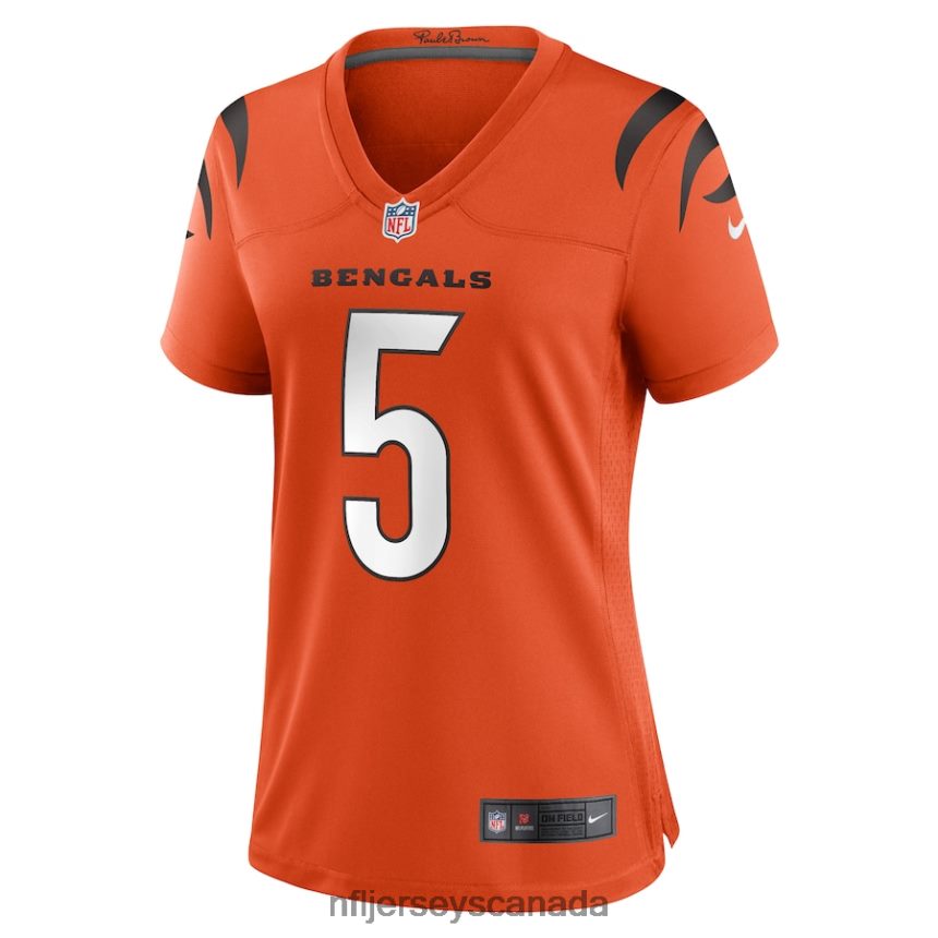 Women Cincinnati Bengals Tee Higgins Nike Orange Alternate Game Player Jersey Clothing NFL TBXFR6569