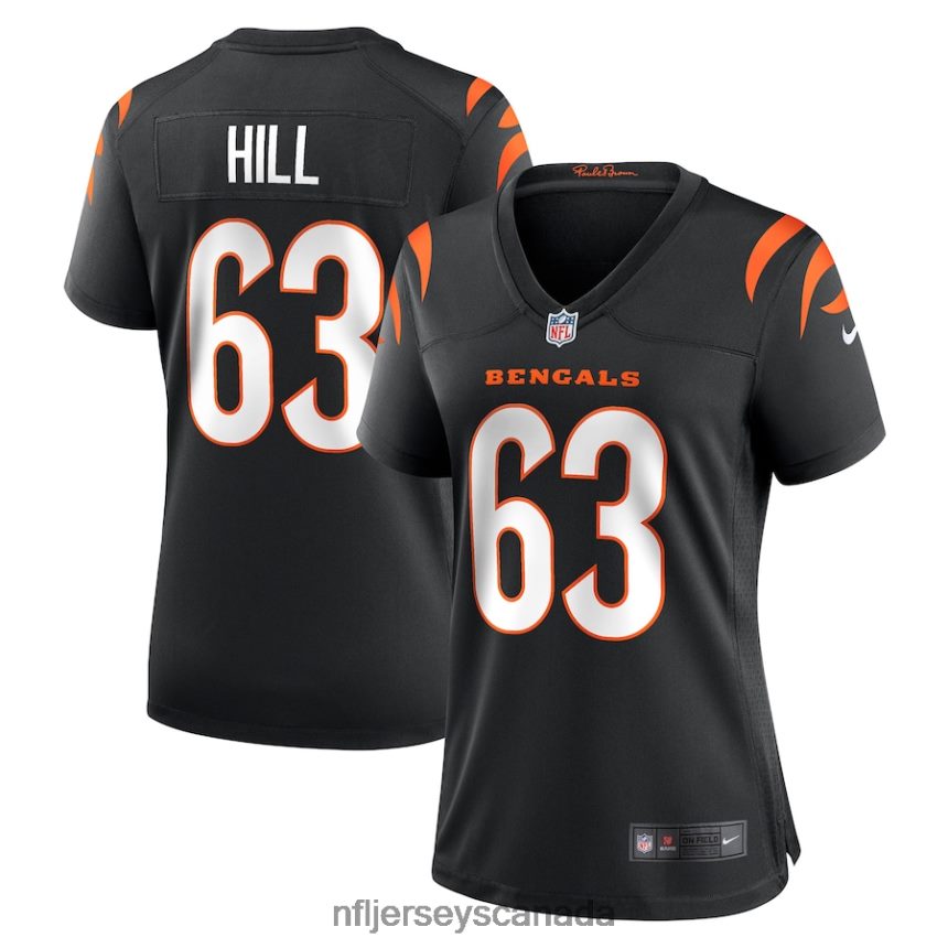 Women Cincinnati Bengals Trey Hill Nike Black Game Jersey Clothing NFL TBXFR65931