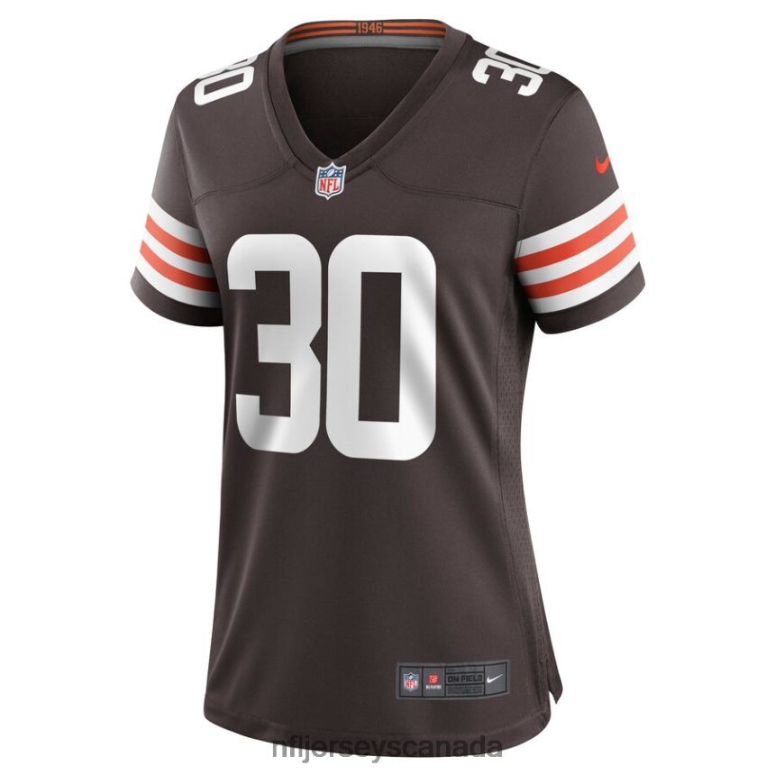Women Cleveland Browns D\Ernest Johnson Nike Brown Game Jersey Clothing NFL TBXFR66770