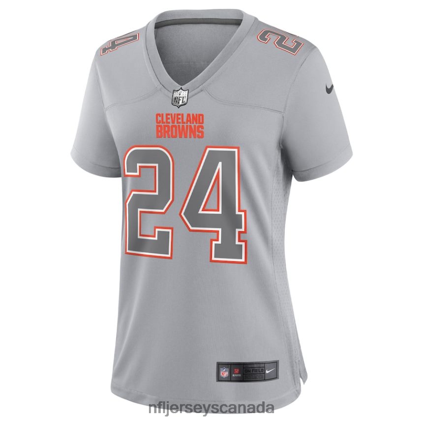 Women Cleveland Browns Nick Chubb Nike Gray Atmosphere Fashion Game Jersey Clothing NFL TBXFR63751