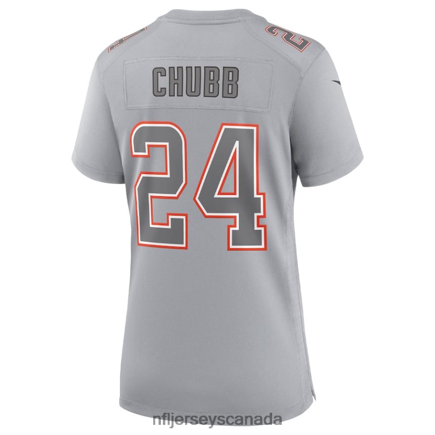 Women Cleveland Browns Nick Chubb Nike Gray Atmosphere Fashion Game Jersey Clothing NFL TBXFR63751