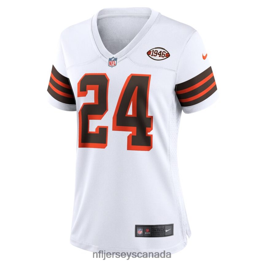Women Cleveland Browns Nick Chubb Nike White 1946 Collection Alternate Game Jersey Clothing NFL TBXFR66438