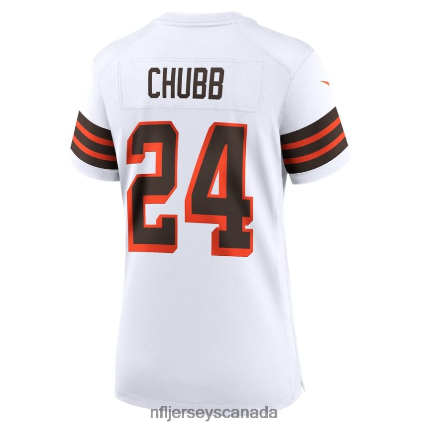 Women Cleveland Browns Nick Chubb Nike White 1946 Collection Alternate Game Jersey Clothing NFL TBXFR66438