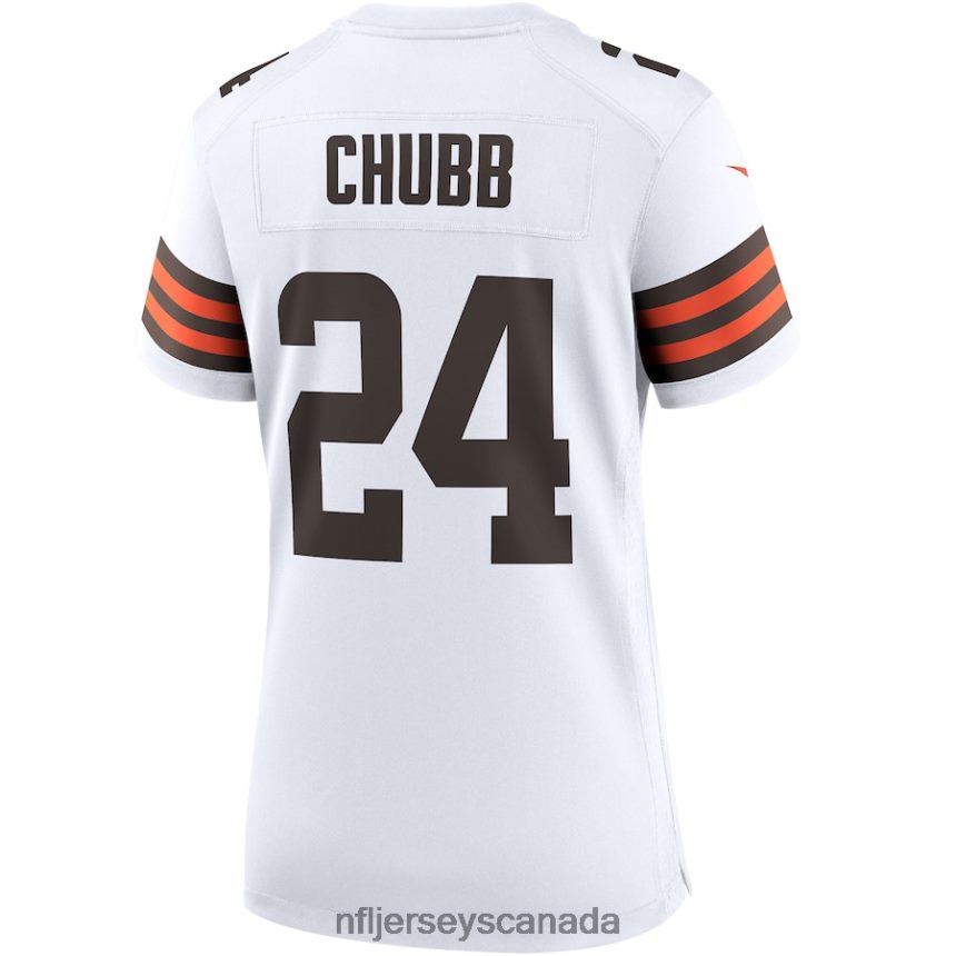 Women Cleveland Browns Nick Chubb Nike White Game Jersey Clothing NFL TBXFR61341
