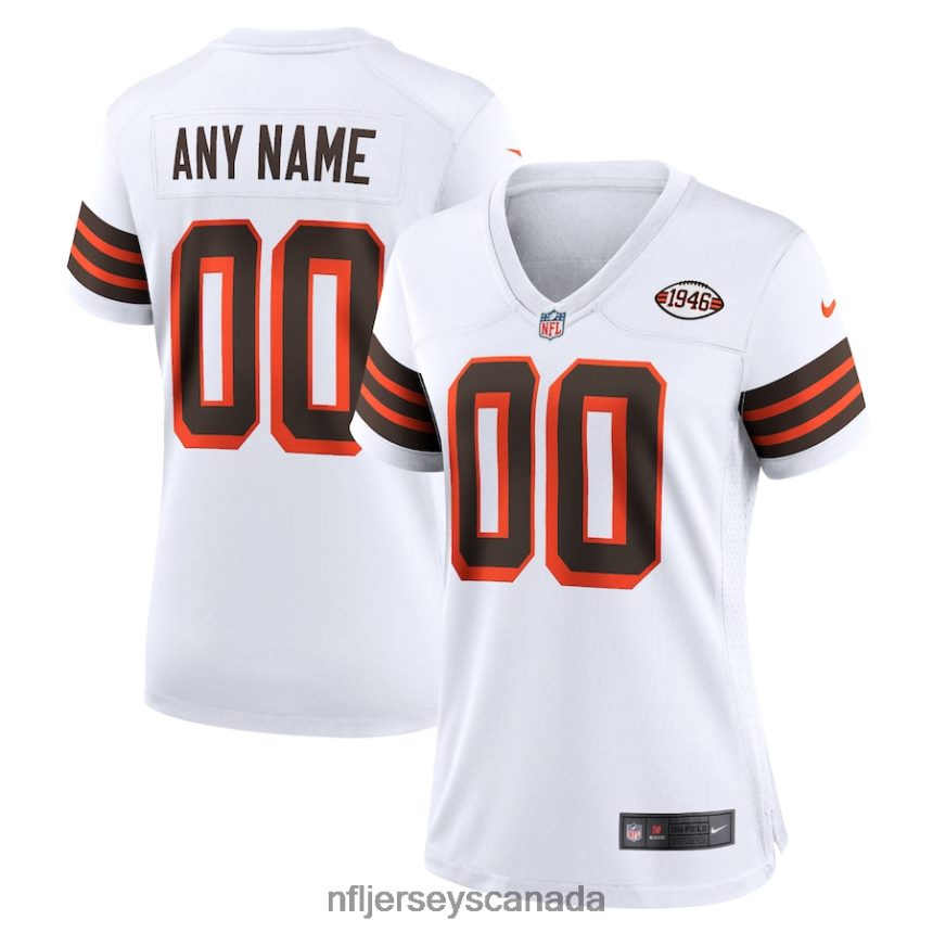 Women Cleveland Browns Nike White 1946 Collection Alternate Custom Jersey Clothing NFL TBXFR61381