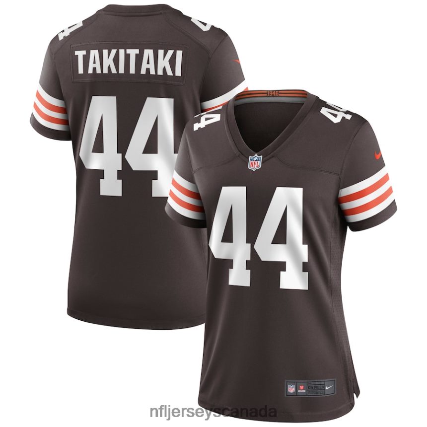 Women Cleveland Browns Sione Takitaki Nike Brown Game Jersey Clothing NFL TBXFR64254