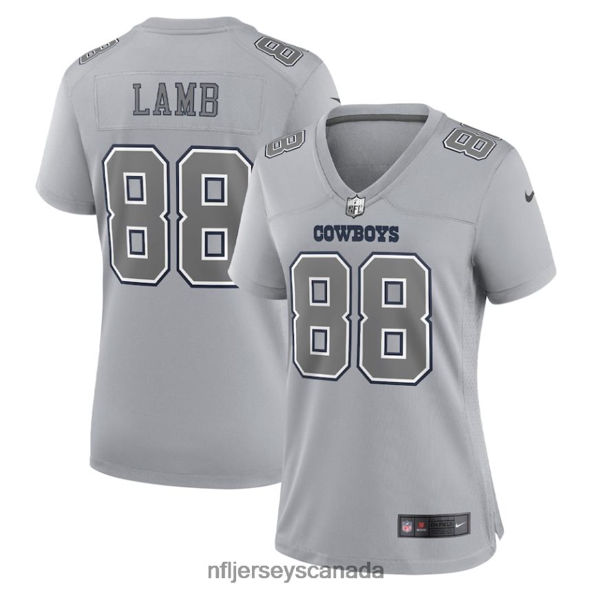 Women Dallas Cowboys CeeDee Lamb Nike Gray Atmosphere Fashion Game Jersey Clothing NFL TBXFR63739