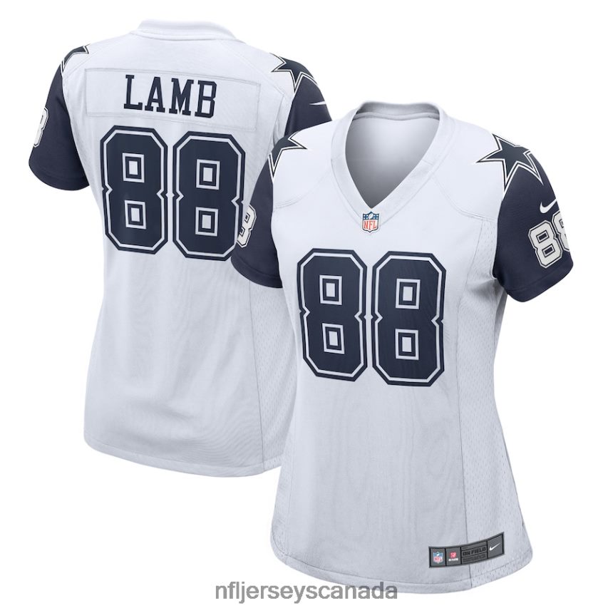Women Dallas Cowboys CeeDee Lamb Nike White 2nd Alternate Game Jersey Clothing NFL TBXFR6770