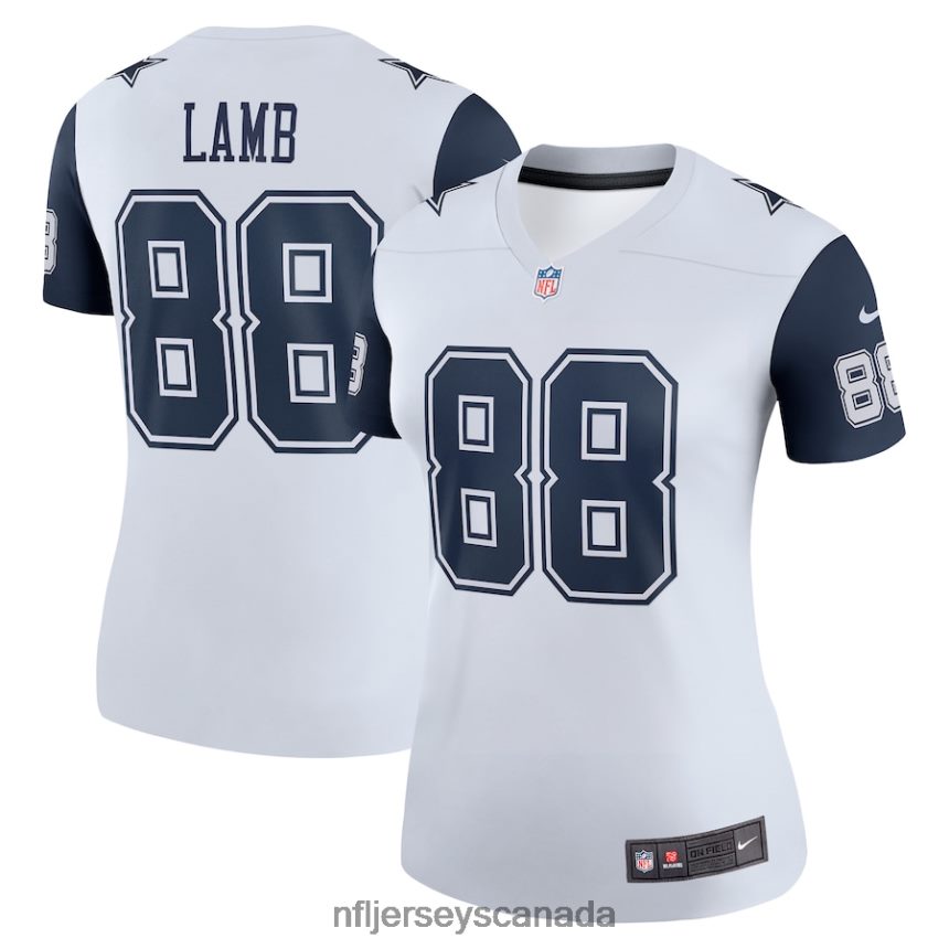 Women Dallas Cowboys CeeDee Lamb Nike White 2nd Alternate Legend Jersey Clothing NFL TBXFR61347