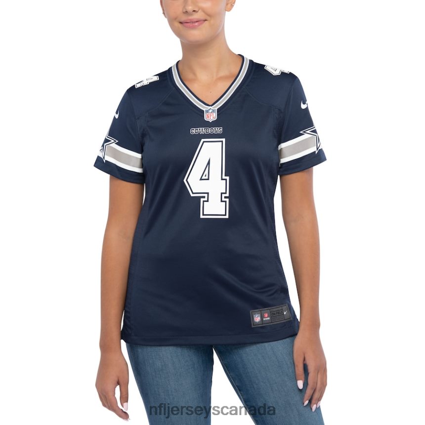 Women Dallas Cowboys Dak Prescott Nike Navy Game Team Jersey Clothing NFL TBXFR6555
