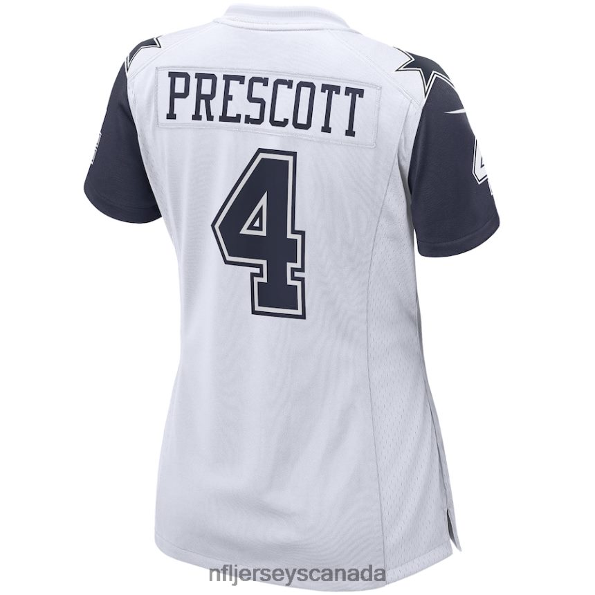 Women Dallas Cowboys Dak Prescott Nike White Alternate Game Jersey Clothing NFL TBXFR61193
