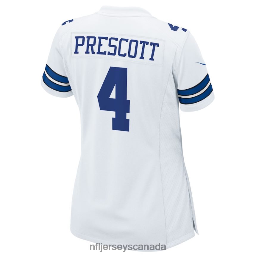 Women Dallas Cowboys Dak Prescott Nike White Team Game Jersey Clothing NFL TBXFR61256