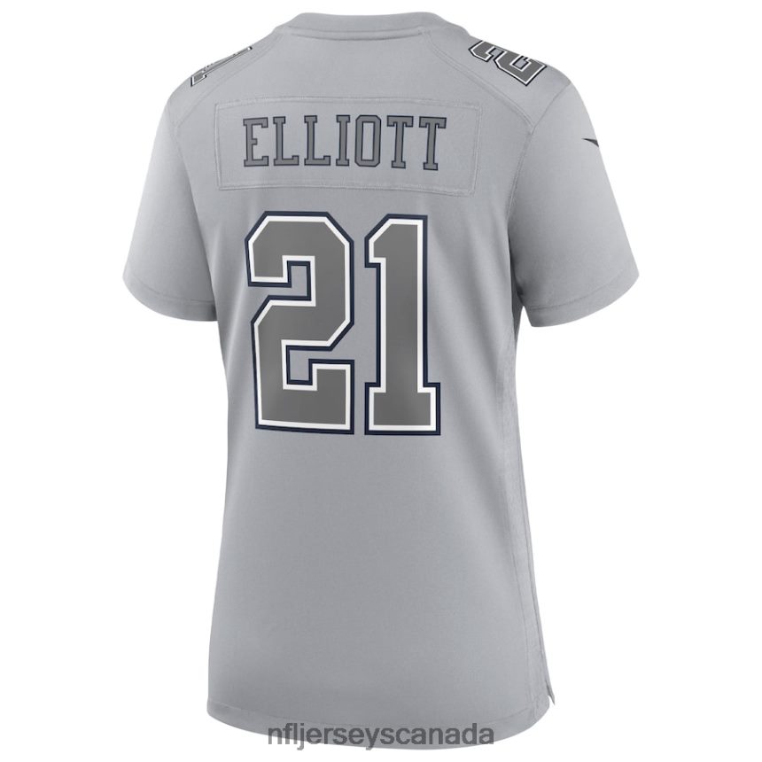 Women Dallas Cowboys Ezekiel Elliott Nike Gray Atmosphere Fashion Game Jersey Clothing NFL TBXFR63284