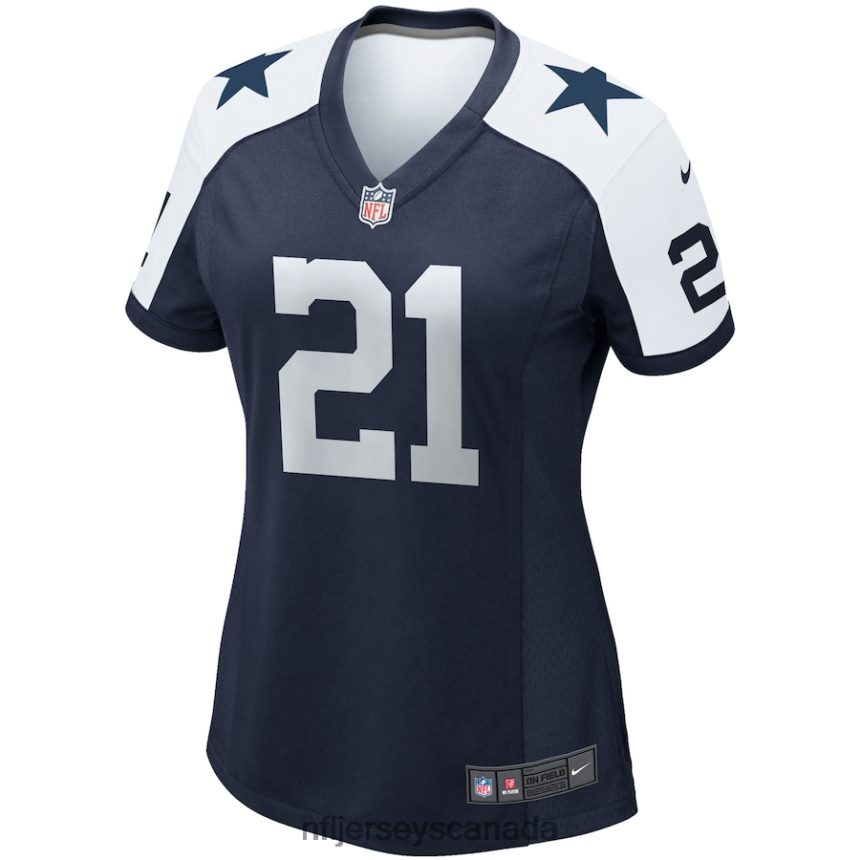 Women Dallas Cowboys Ezekiel Elliott Nike Navy Alternate Game Team Jersey Clothing NFL TBXFR62698