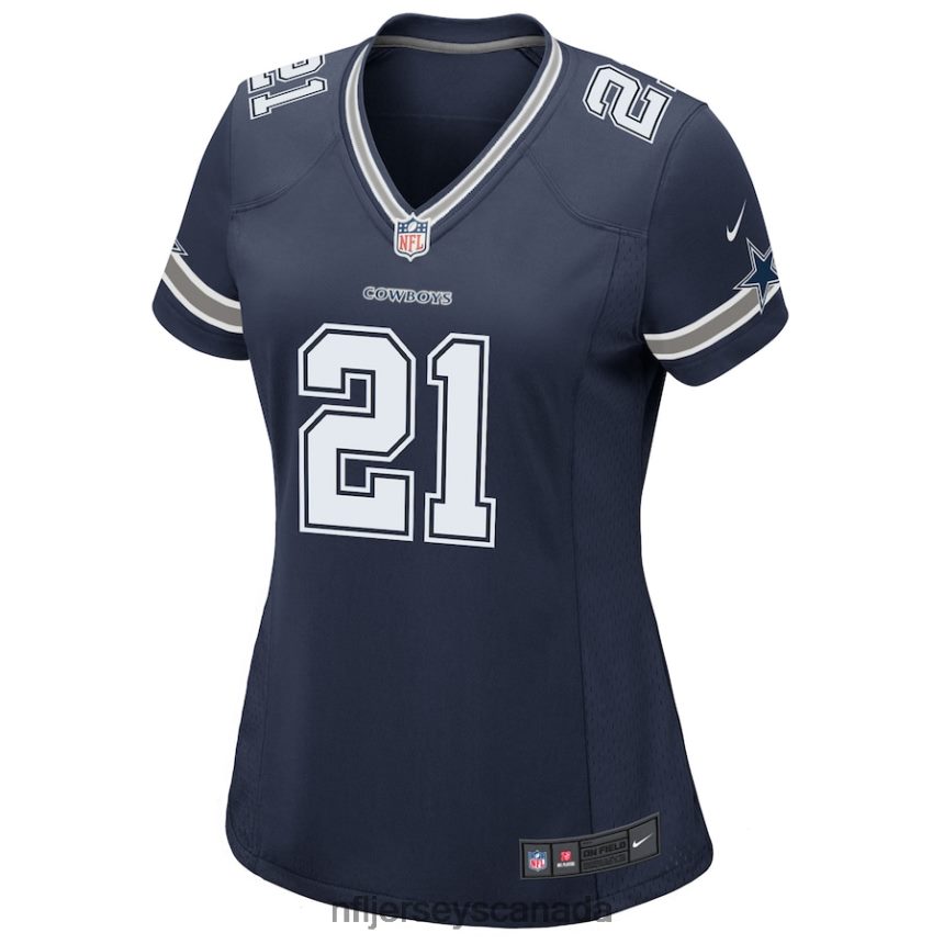 Women Dallas Cowboys Ezekiel Elliott Nike Navy Game Team Jersey Clothing NFL TBXFR61846