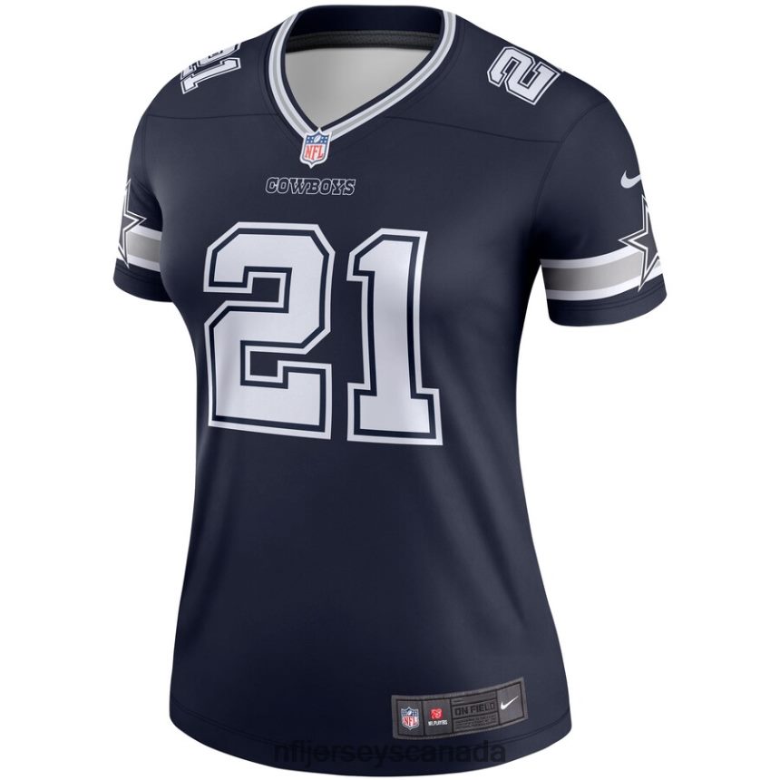 Women Dallas Cowboys Ezekiel Elliott Nike Navy Legend Player Jersey Clothing NFL TBXFR62380