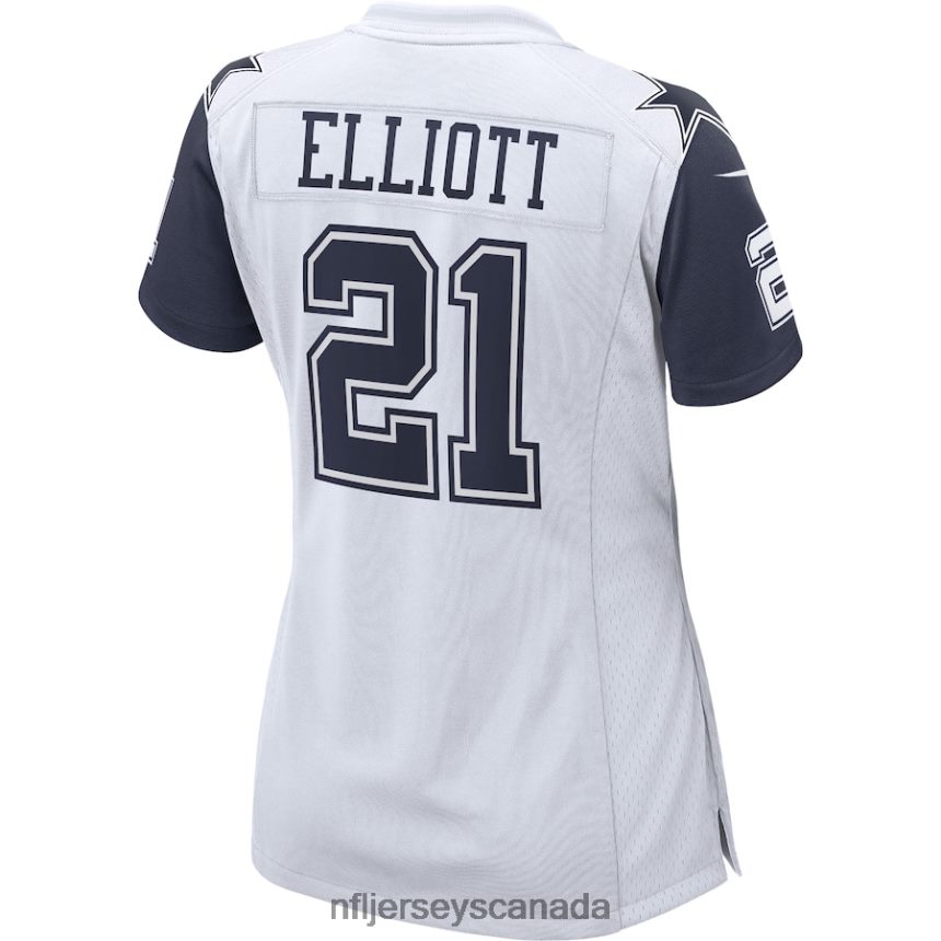 Women Dallas Cowboys Ezekiel Elliott Nike White Alternate Game Jersey Clothing NFL TBXFR62652