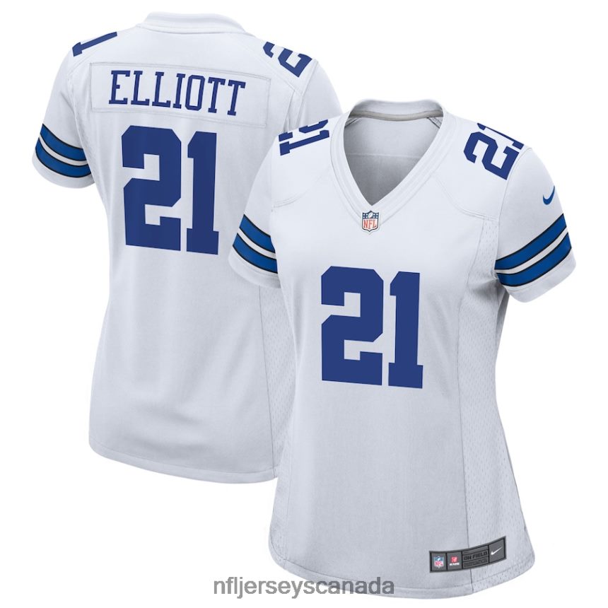 Women Dallas Cowboys Ezekiel Elliott Nike White Team Game Jersey Clothing NFL TBXFR61930
