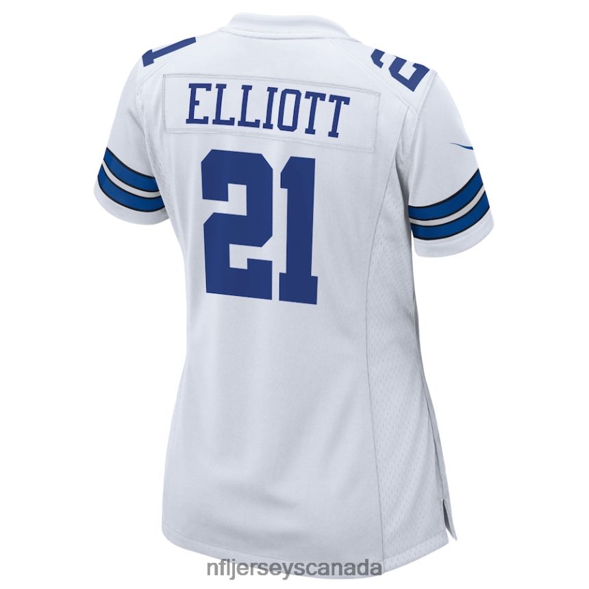 Women Dallas Cowboys Ezekiel Elliott Nike White Team Game Jersey Clothing NFL TBXFR61930