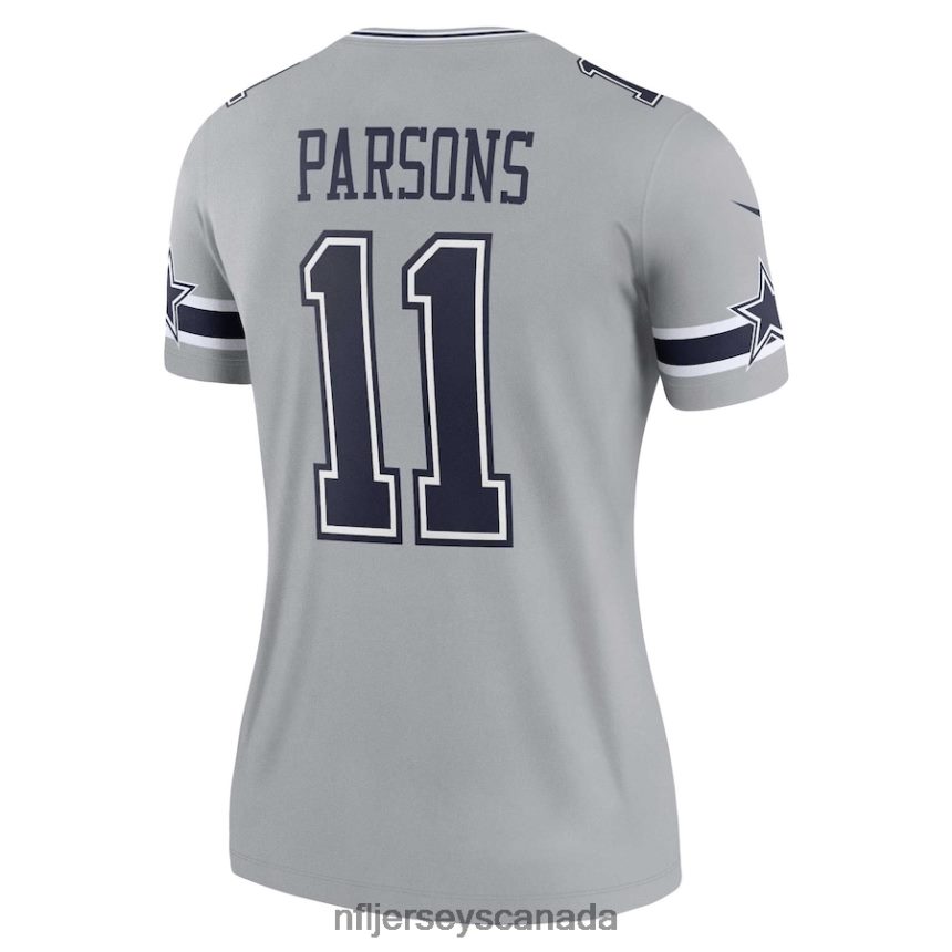 Women Dallas Cowboys Micah Parsons Nike Silver Inverted Legend Jersey Clothing NFL TBXFR62074