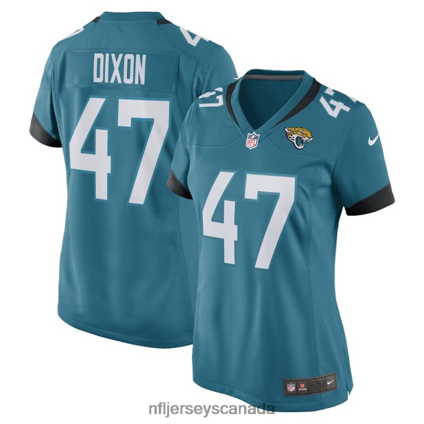 Women DeShaan Dixon Jacksonville Jaguars Nike Teal Game Player Jersey Clothing NFL TBXFR65286