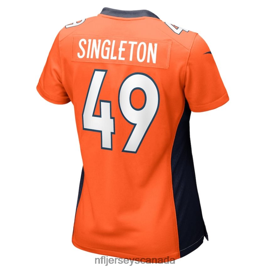 Women Denver Broncos Alex Singleton Nike Orange Game Player Jersey Clothing NFL TBXFR66908