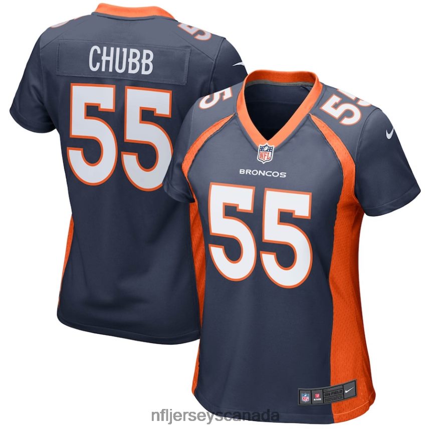 Women Denver Broncos Bradley Chubb Nike Navy Game Jersey Clothing NFL TBXFR63054