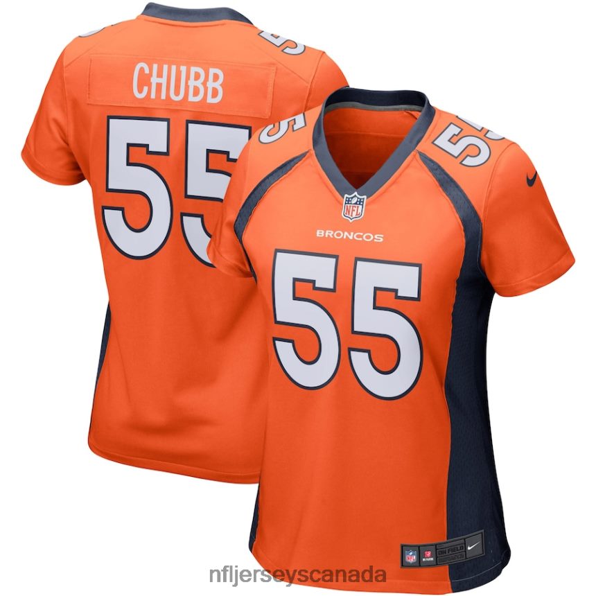 Women Denver Broncos Bradley Chubb Nike Orange Game Player Jersey Clothing NFL TBXFR63909