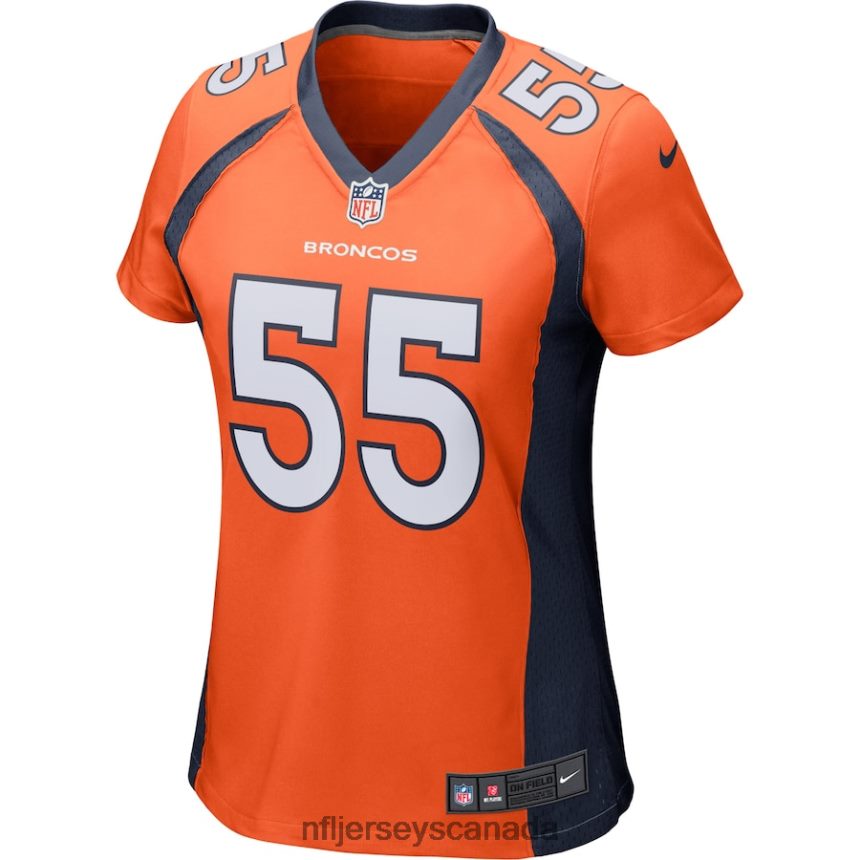 Women Denver Broncos Bradley Chubb Nike Orange Game Player Jersey Clothing NFL TBXFR63909